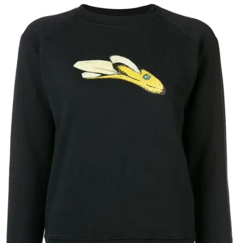 ALEXA CHUNG - BANANA PRINT SWEATSHIRT - SIZE SMALL